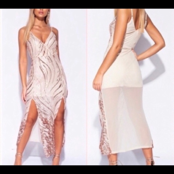 Sequin Thigh Slit Dress - Picture 3 of 5